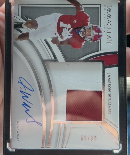2022 Panini Immaculate Collegiate Premium Patches Rookie Autographs #PP Jameson Williams — front