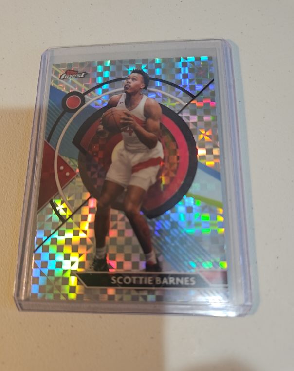 2024 Topps Finest #23 Scottie Barnes Checkerboard Refractor Raptors — front