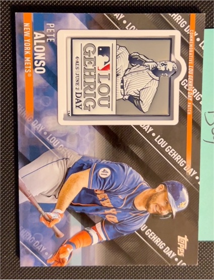 2022 Topps Update #SEP-PA Pete Alonso Lou Gehrig Day Commemorative Patch — front