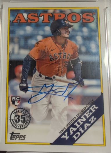 2023 Topps 1988 Topps Autographs Black #88BA-YD Yainer Diaz — front