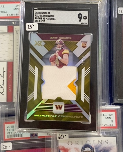 2022 Panini XR RXL-5 Sam Howell Rookie XL Material Gold #3/10 — front