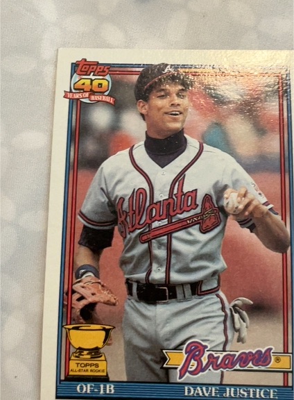 1991 Topps #329 Dave Justice — front