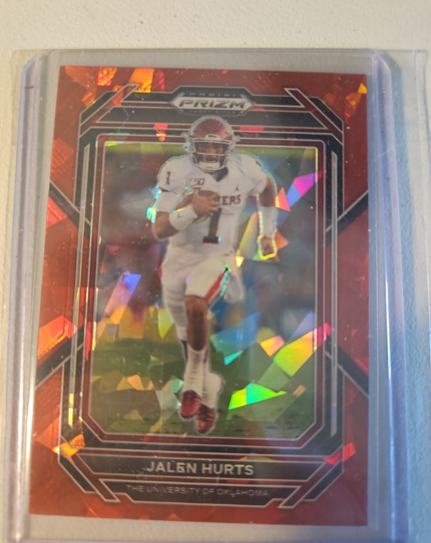 2023 Panini Prizm Draft Picks Jalen Hurts Ruby Red Wave Prizm — front