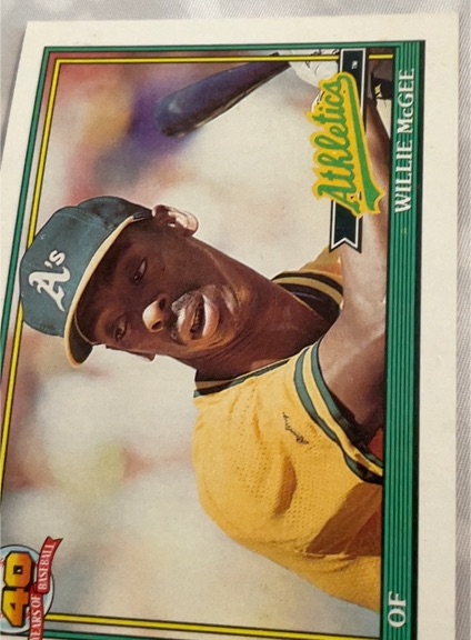 1991 Topps #380 Willie McGee — front