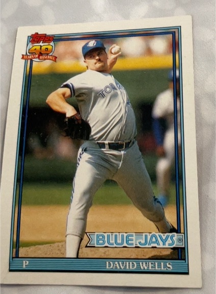 1991 Topps #619 David Wells — front
