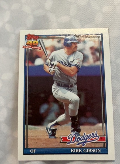 1991 Topps #490 Kirk Gibson — front