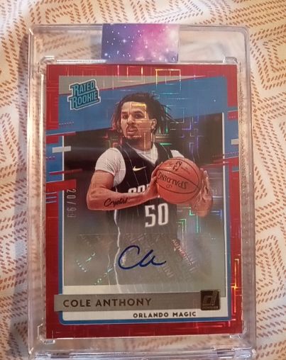 2020 Donruss Choice #208 Cole Anthony Rated Rookie RC Auto — front