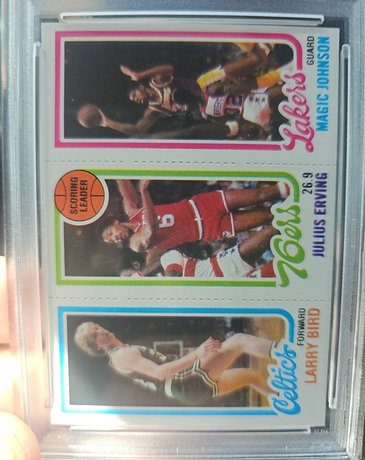 1980-81 Topps #6 Larry Bird/Julius Erving/Magic Johnson — front