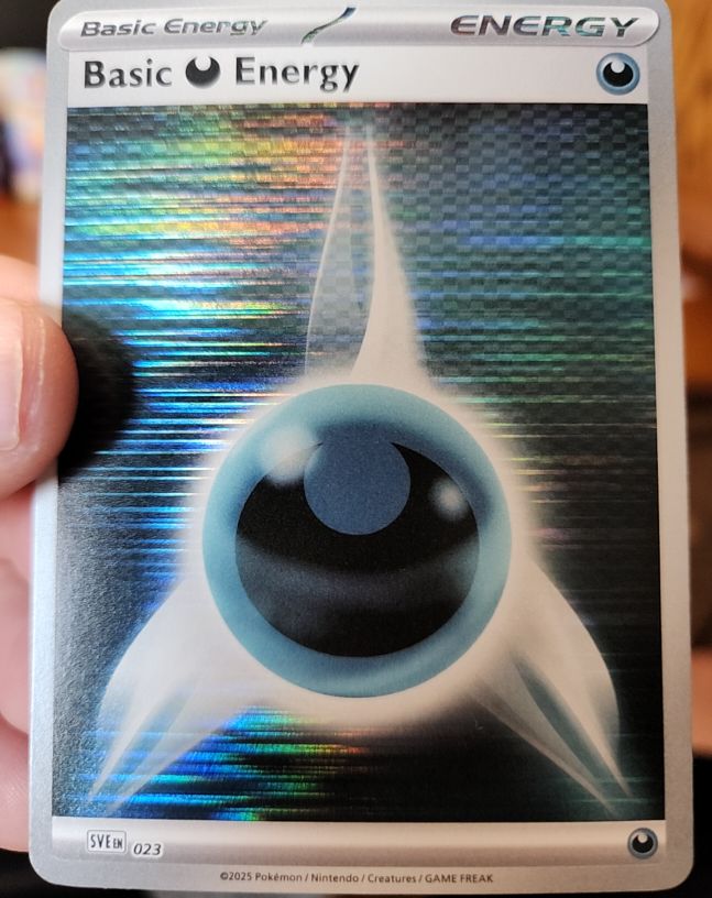 2025 Pokémon SVE023 Basic Darkness Energy Black Bolt & White Flare — front