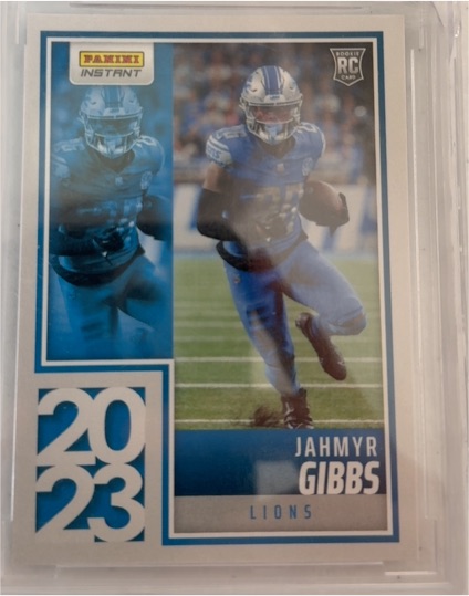 2023 Panini Instant #Y05 Jahmyr Gibbs — front