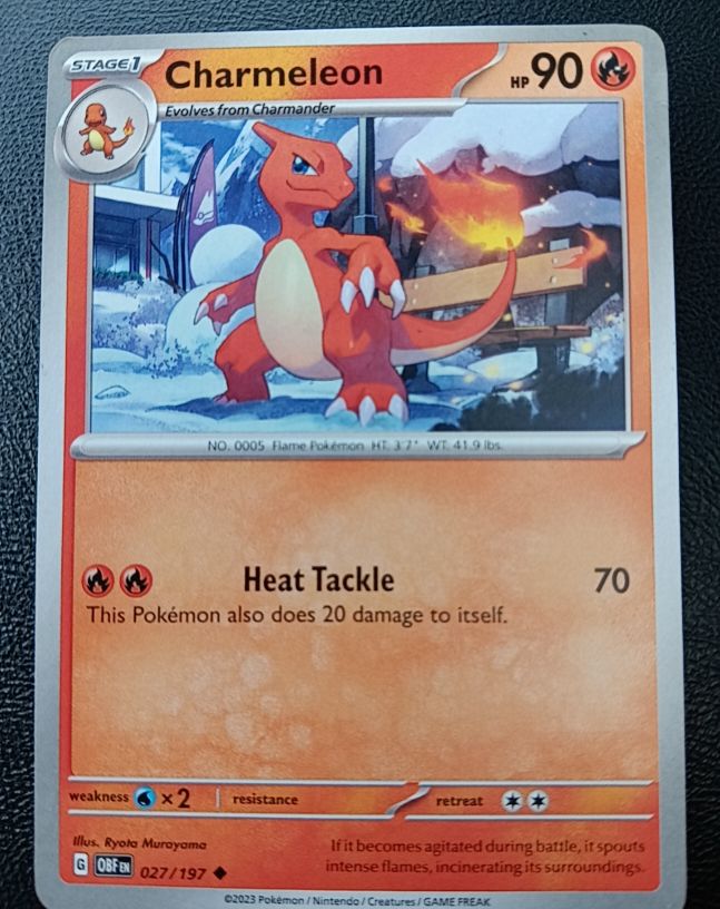 2023 Pokémon Scarlet & Violet Obsidian Flames #027 Charmeleon — front