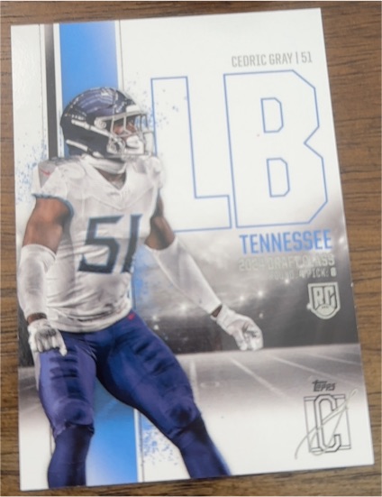 2024 Topps Signature Class #189 Cedric Gray — front