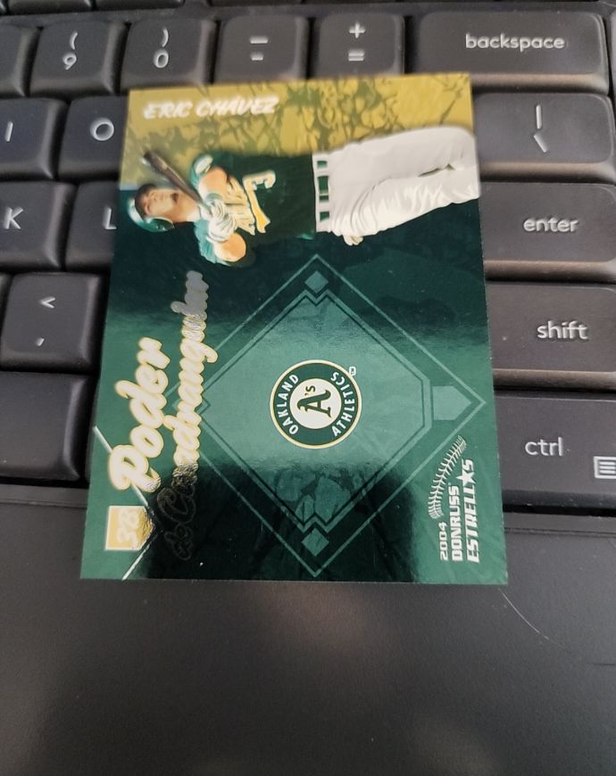 2004 Donruss Estrellas #PC-5 Eric Chavez Poder de Cuadrangular — front