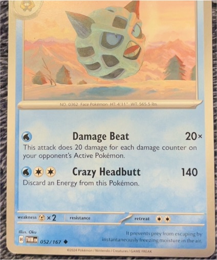 2024 Pokémon Scarlet & Violet Twilight Masquerade #052 Glalie — front