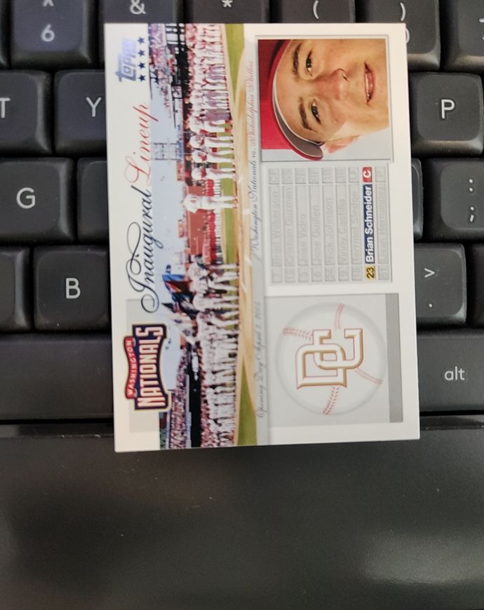 2005 Topps Update Washington Nationals Inaugural Lineup #NI-BS Brian Schneider — front