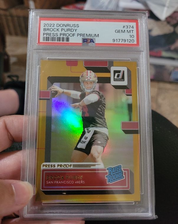 2022 Donruss #374 Brock Purdy Press Proof Premium — front