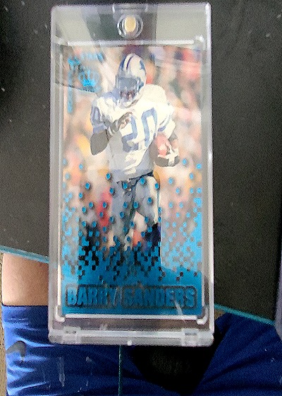 1995 Pacific Triple Folders Rookies & Stars Blue #RS-14 Barry Sanders — front
