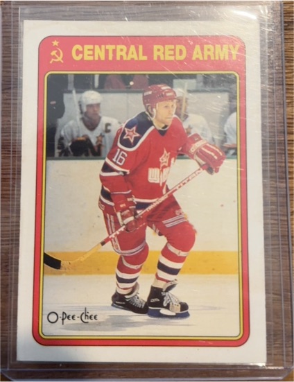 1990-91 O-Pee-Chee Central Red Army #21R Vladimir Konstantinov — front