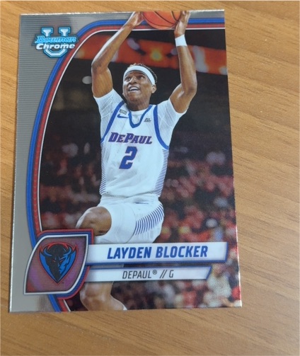 2024-25 Bowman University Chrome #95 Layden Blocker — front