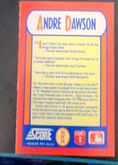 1990 Score Trivia Insert #21 Andre Dawson — front