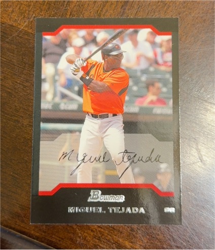2004 Bowman #128 Miguel Tejada — front