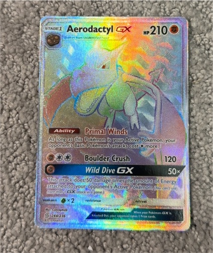 2019 Pokemon Unified Minds #244/236 Aerodactyl GX — front