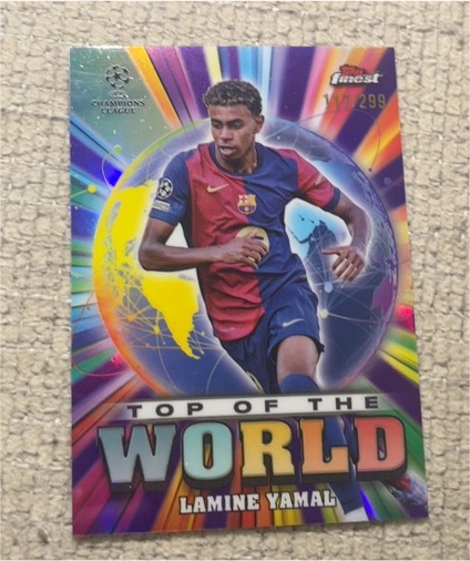 2024-25 Topps Finest UEFA Top of the World #TW-2 Lamine Yamal — front