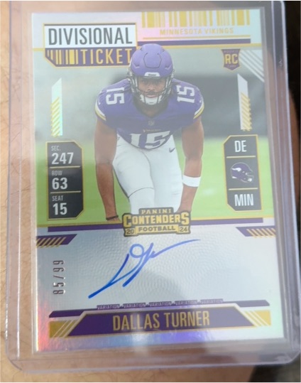 2024 Panini Contenders Divisional Ticket #247 Dallas Turner — front