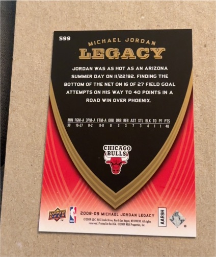 2008-09 Upper Deck Michael Jordan Legacy #599 Michael Jordan — front