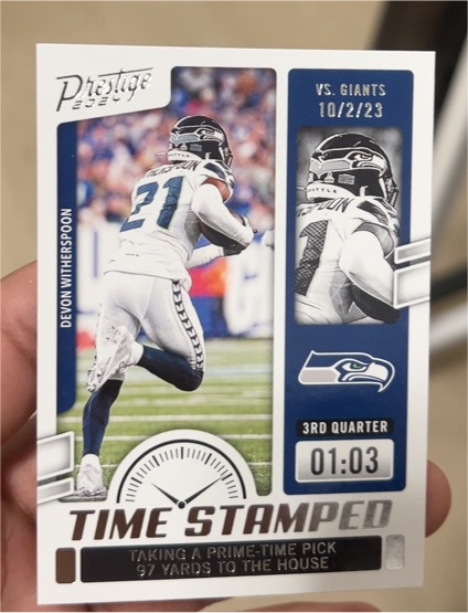 2024 Panini Prestige #TS-DWS Devon Witherspoon Time Stamped — front