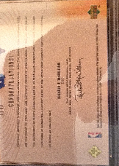 2001-02 Upper Deck Michael Jordan Comeback Jersey #CC4 — back