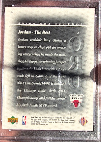 2000 UD Century Legend #89 Michael Jordan — back