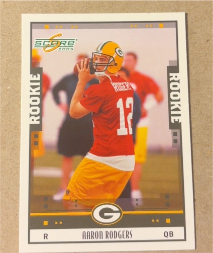 2005 Score Rookie Aaron Rodgers — front
