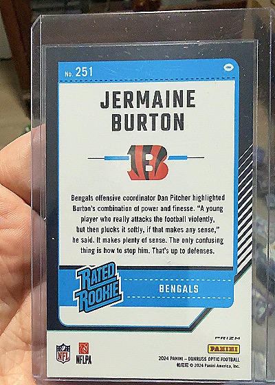 2024 Panini Donruss Optic Football #251 Jermaine Burton — front