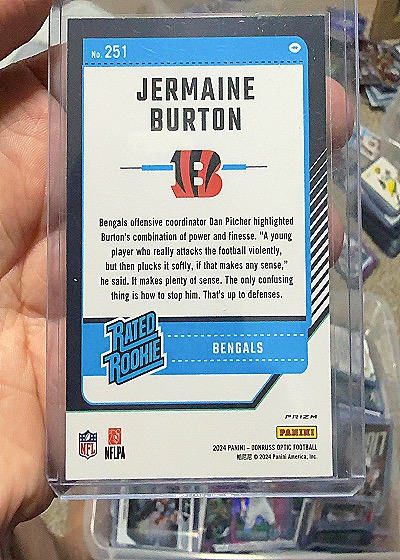 2022 Donruss Optic #251 Jermaine Burton — back