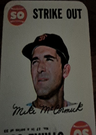 1962 Topps Strike Out Mike McCormick — front