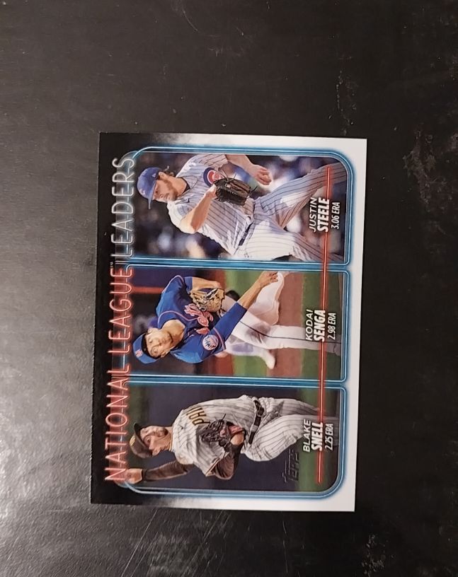 2023 Topps National League Leaders Justin Steele Kodai Senga Blake Snell — front