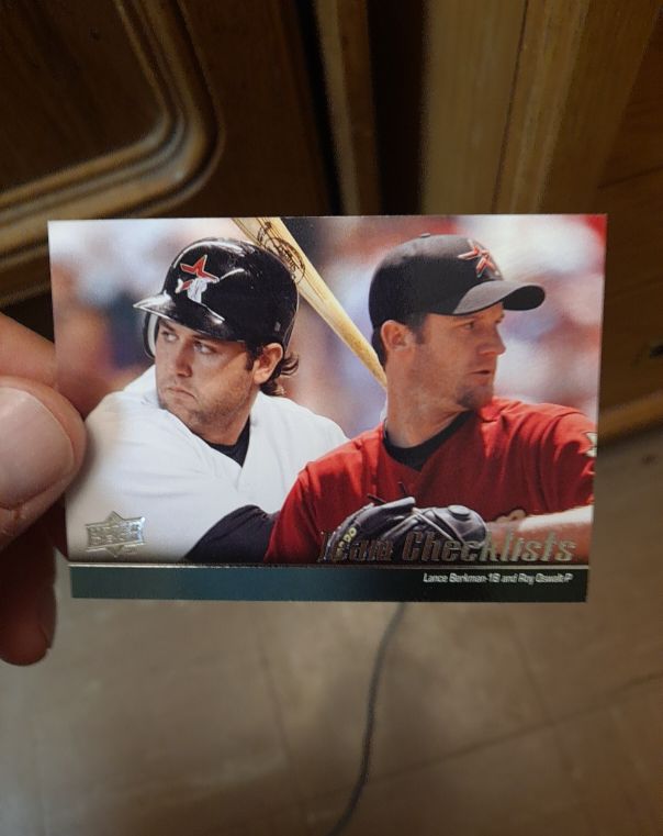 2003 Upper Deck Game Checklists #C-1 Lance Berkman and Roy Oswalt — front