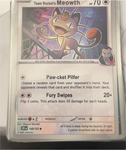 2025 Pokémon #149 Team Rocket's Meowth — front
