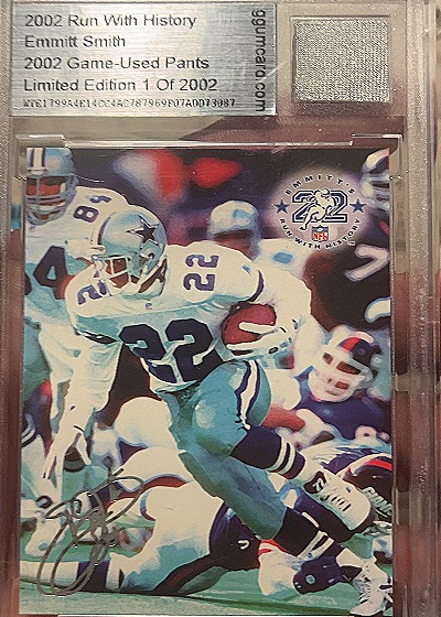 2002 Upper Deck Run With History Emmitt Smith Game-Used Pants Limited Edition 1 Of 2002 — front