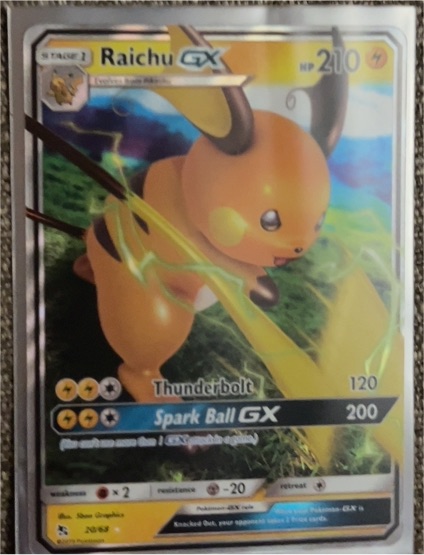 2018 Pokémon Sun & Moon Raichu GX #N63 — front