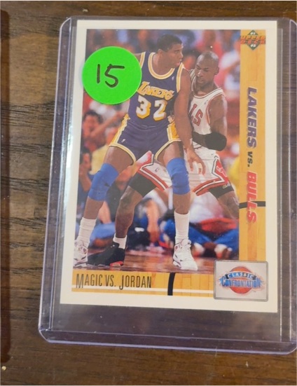 1994 Upper Deck Classic Matchups #15 Magic Johnson vs Michael Jordan — front