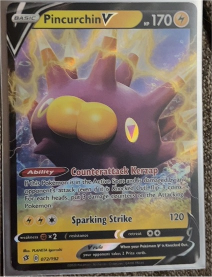 2020 Pokémon Sword & Shield #072 Pincurchin V — front