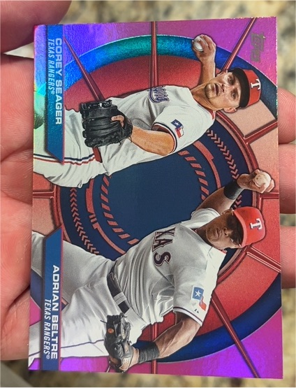 2021 Topps Corey Seager & Adrian Beltre Texas Rangers — front