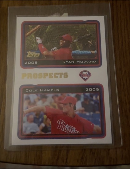 2005 Topps Ryan Howard / Cole Hamels Prospects Dual Card — front