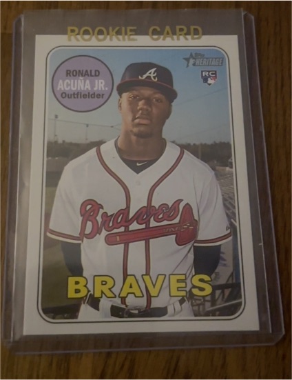 2018 Topps Heritage #150 Ronald Acuna Jr. — front