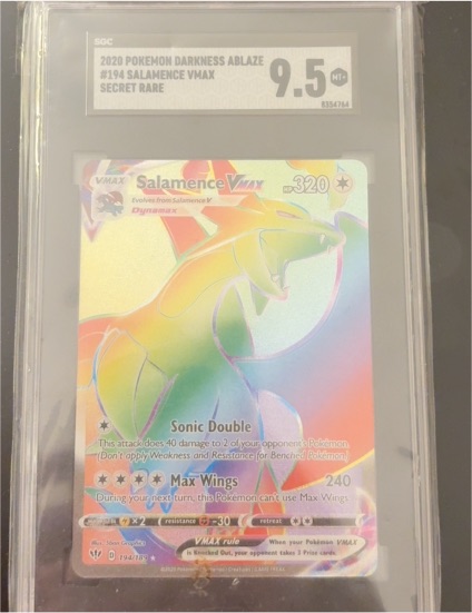 2020 Pokémon Darkness Ablaze #194 Salamence VMAX Secret Rare — front