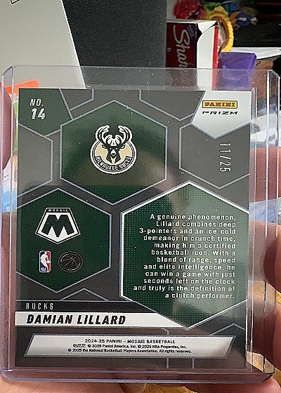 2024-25 Panini Mosaic #14 Damian Lillard — back