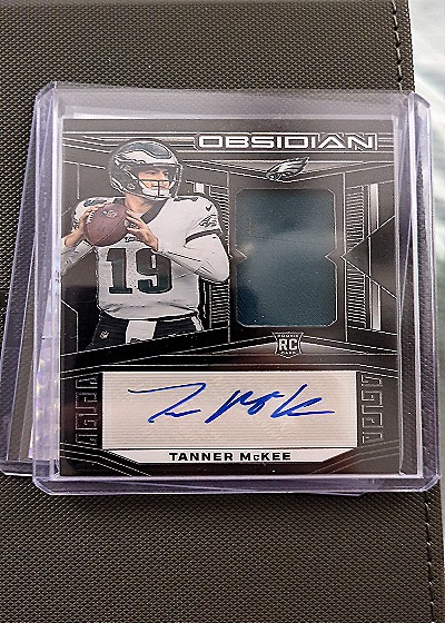 2023 Panini Obsidian Rookie Patch Autographs #RC Tanner McKee — front