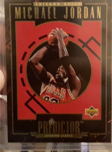 1995-96 Upper Deck #H1 Michael Jordan Predictor Scoring Leader — front
